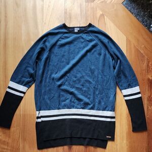 Sweaty Betty Torqoise Blue and Black Crewneck Sweater - Size Women's Medium